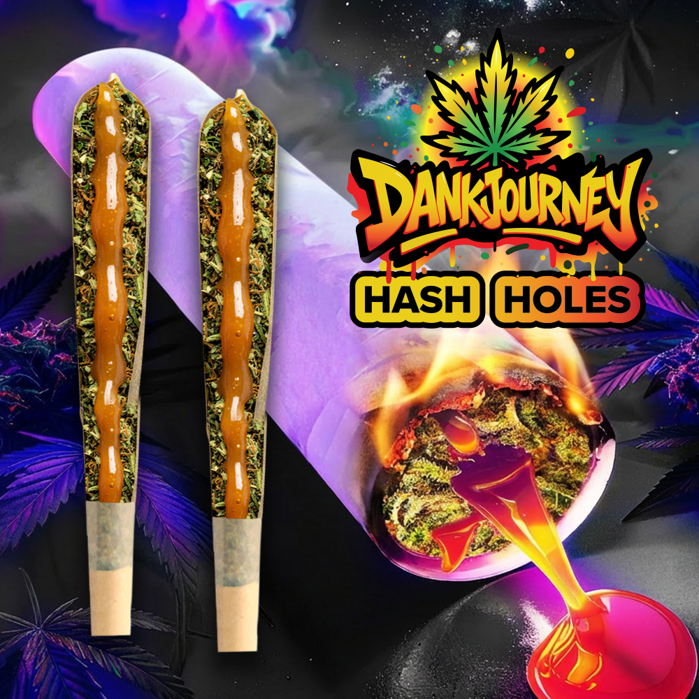 Dank Journey Hash Holes retail branding for pre-rolls and blunts